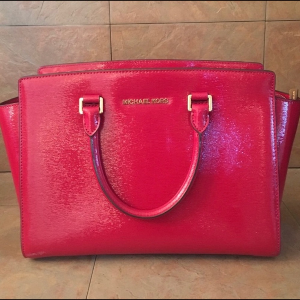 Michael Kors Red Selma Satchel